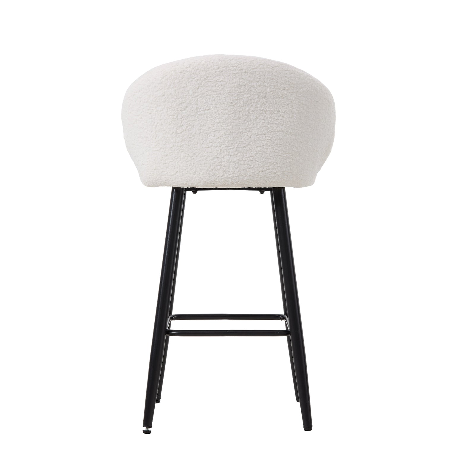 Breeins Set Of 2 Sherpa Fleece Upholstered Bar Stools