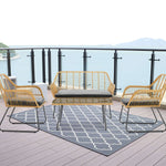 4-piece Wicker Pe Rattan Garden Furniture Set