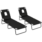 Set Of 2 Sun Lounger Recliner Chairs | Set of 2 | Black