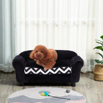 Dog Sofa Cat Couch Bed For Xs Dogs W/ Removable Sponge Cushion | Black