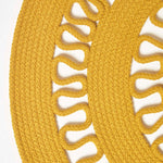 Crochet Braided Round Rug | 70cm x 70cm | Mustard