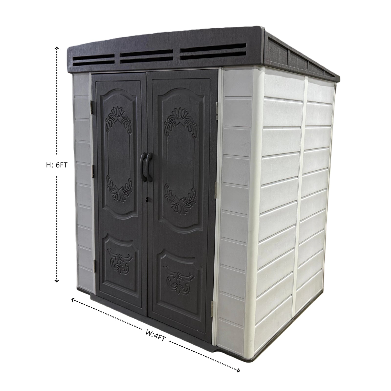 Indoor & Outdoor Living 6x4ft Plastic Shed With Window And Aluminium Structured Support