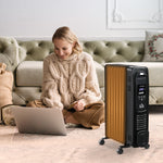 Oil Filled Radiator Electric Heater 3 Heat Settings Remote | One Size | Black