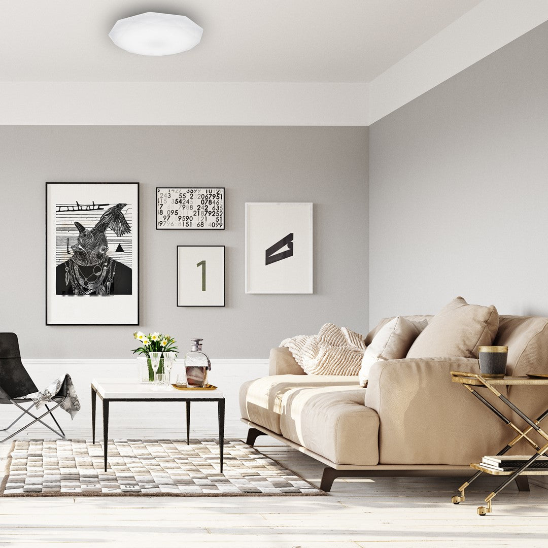 Hex Ceiling Lamp A Highly Efficient Modern Ceiling Lamp With Low Energy Led Light Source Included | 36cm | White
