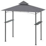 Outdoor 2-tier Bbq Gazebo Shelter Grill Canopy Barbecue Tent | Gray
