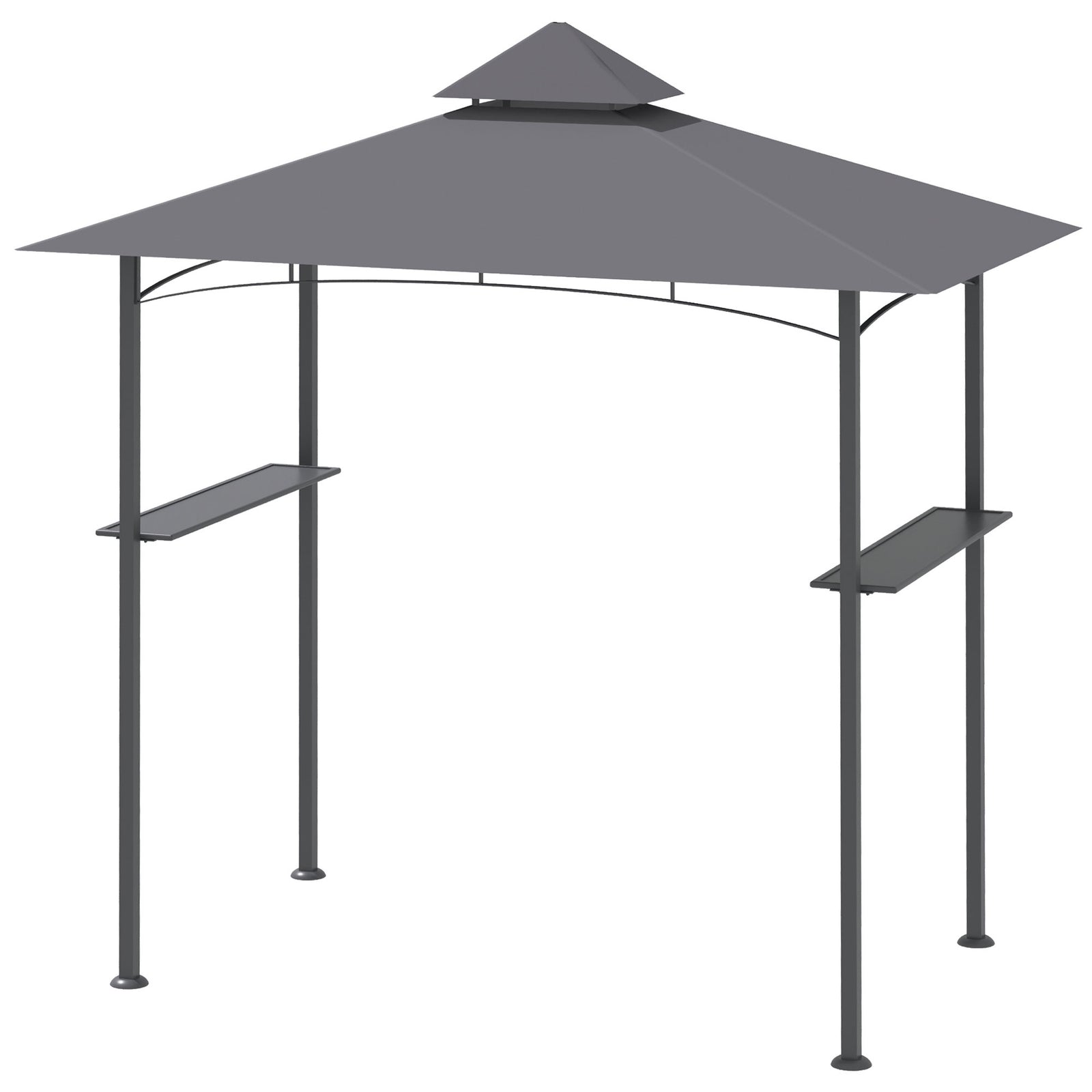 Outdoor 2-tier Bbq Gazebo Shelter Grill Canopy Barbecue Tent | Gray