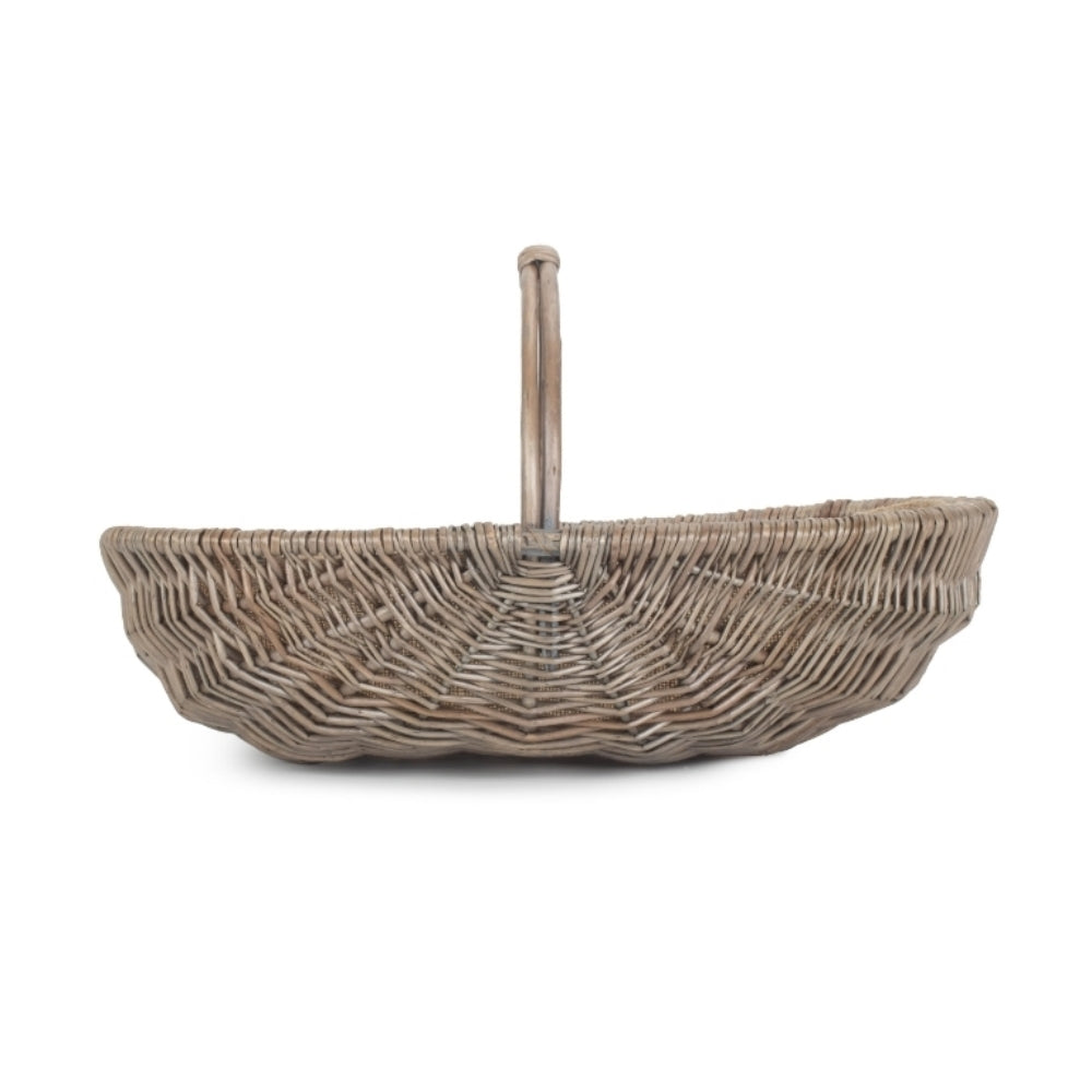 Wicker Shallow Antique Wash Lined Garden Trugs | Medium