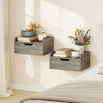 HOMCOM Floating Nightstands Set Of 2, Nightstand With Drawer