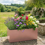 Zinc Galvanised Trough Planter | 75cm x 32cm x 32cm | Rose Gold
