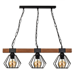 Ulf Hand Made Wall Lamp Matt Black Cage Natural Wood Rugged Industrial Chic