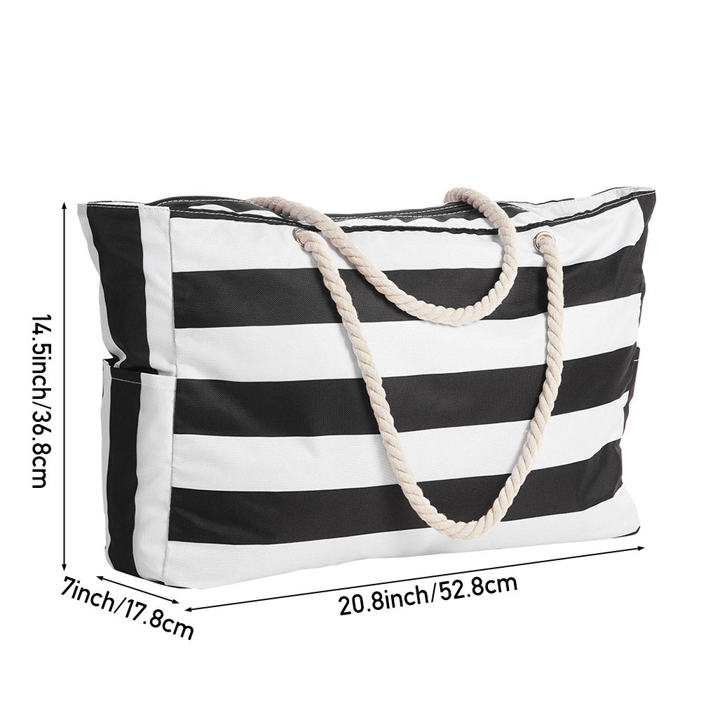 Polyester Large Capacity Tote Bag Beach Bag | Black