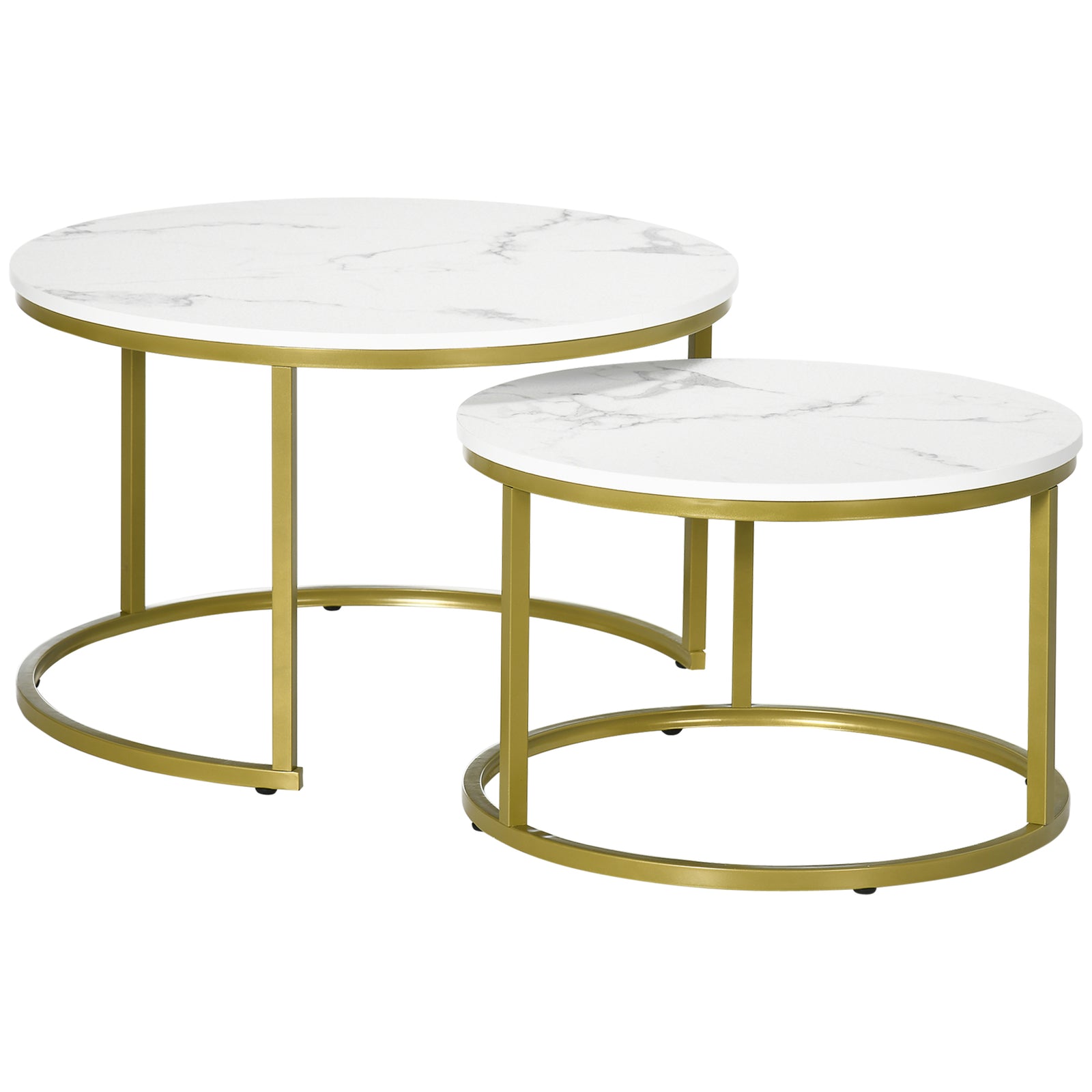 Round Nest Of Tables, Set Of 2, Stacking Coffee