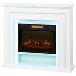 1800w Inset Electric Fireplace And Mantel Reach Up To 30 M², White