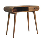 Artisan Furniture Solid Wood Curved Oak-ish Writing Desk