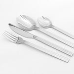 Cutlery Set Fork Spoon Sets Anydate Nordic Stripes | Set of 16 | Silver