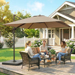 2.4 X 2.4 M Cantilever Parasol W/ Umbrella Weights | Khaki