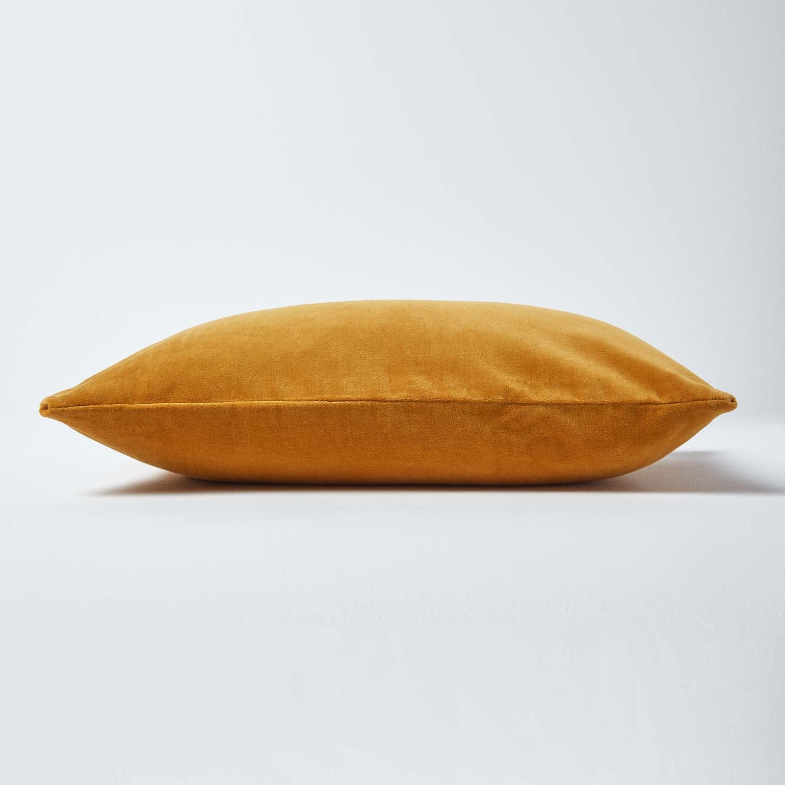 Luxury Cotton Velvet Cushion Cover | 30cm x 50cm | Mustard