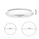 Vela White Led Ceiling Lamp 24w(120w) 42cm  Dimmable And Colour Temperature Adjustable Via Included Remote Control