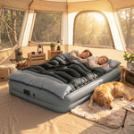 Double Sleeping Bag With 2 Pillows, 220 X 160cm Sleeping Bag | Black & Grey