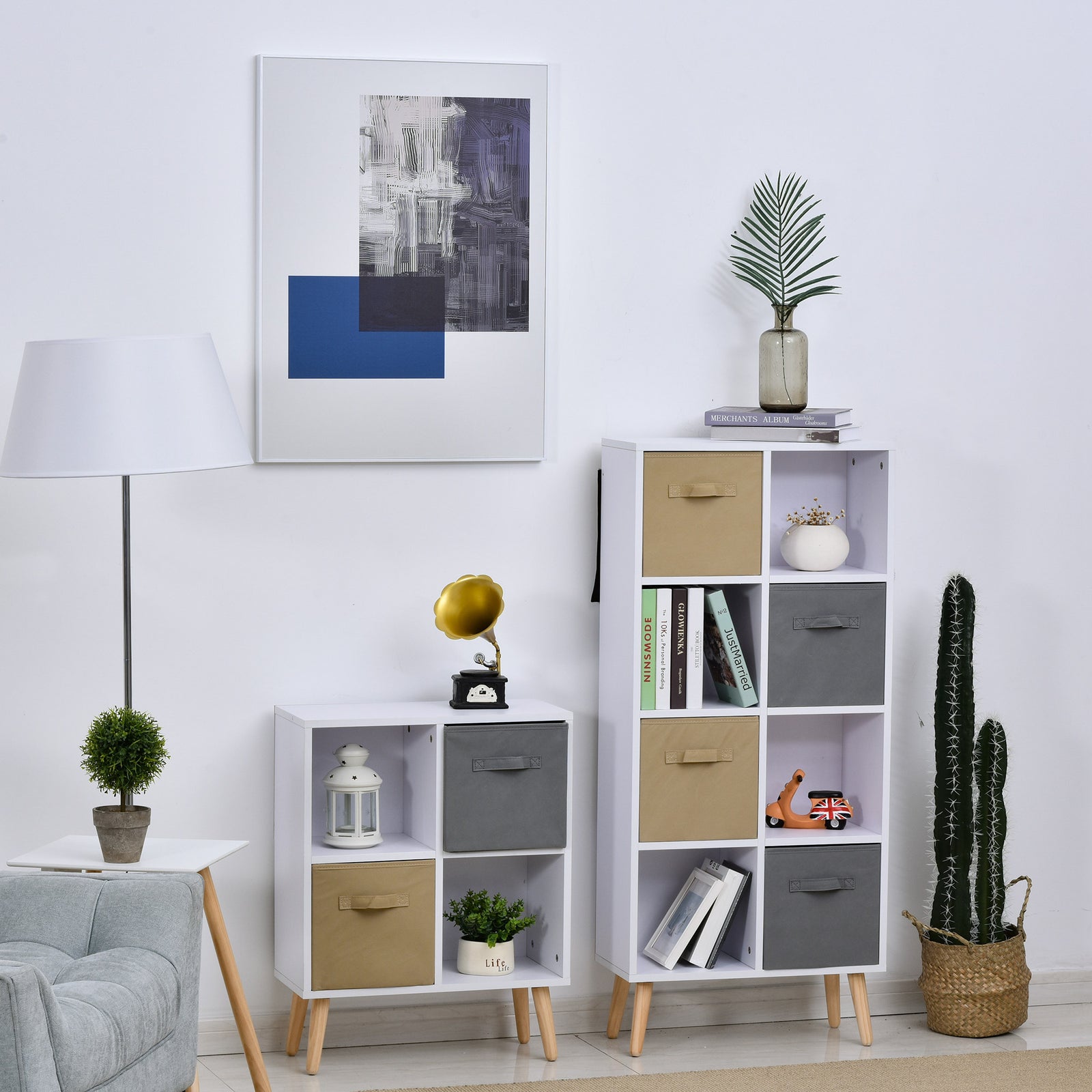 70 X 56cm Freestanding 4 Cube Storage Cabinet Unit Bookcase