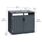 Nicoman Outdoor Metal Bin Storage Double Wheelie Bin Storage Shed