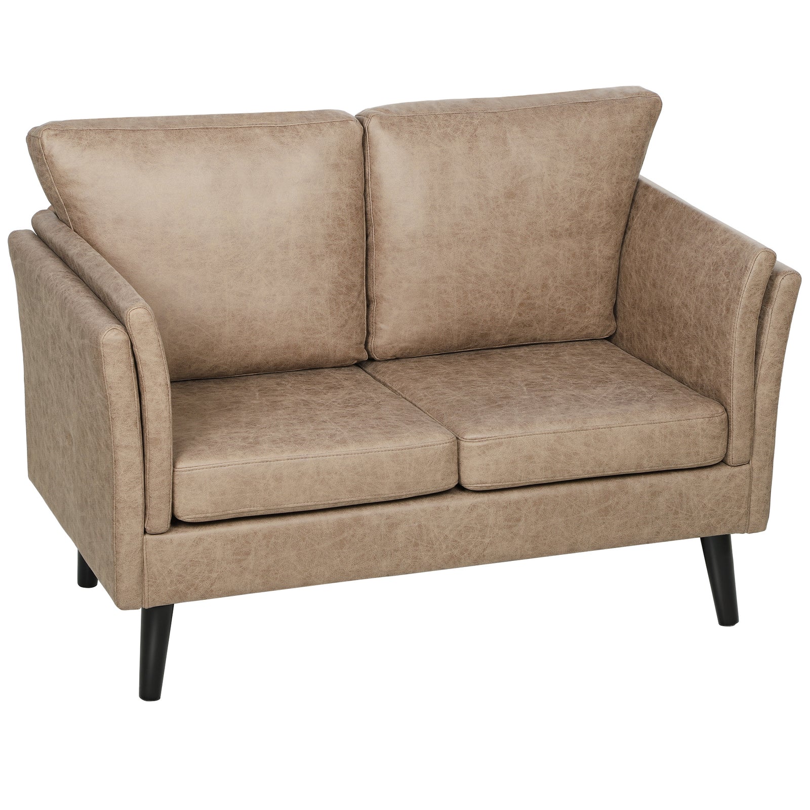 Small Sofa, Loveseat Sofa For Bedroom, Home Office | Brown