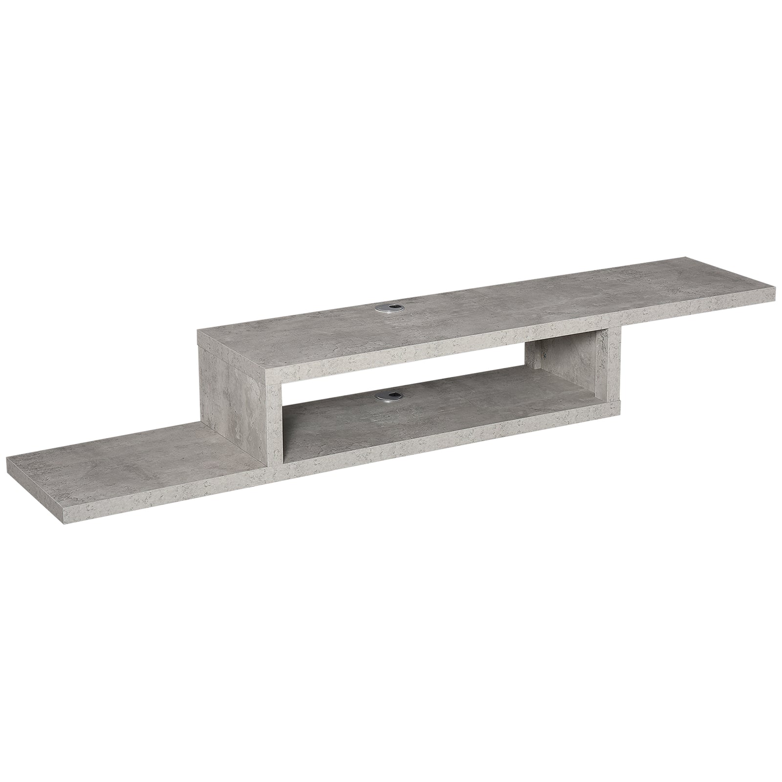 Wall Mounted Media Console Floating Shelf | Gray