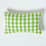 Block Check Cotton Gingham Cushion Cover | 30cm x 50cm | Green