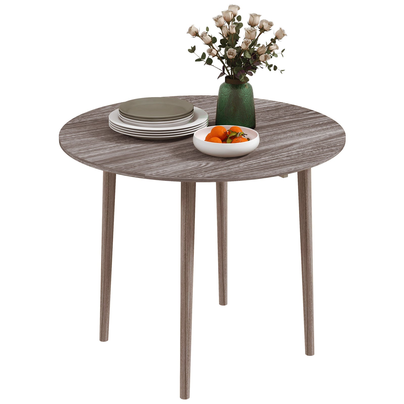 Folding Dining Table For 4, Round Drop Leaf Table