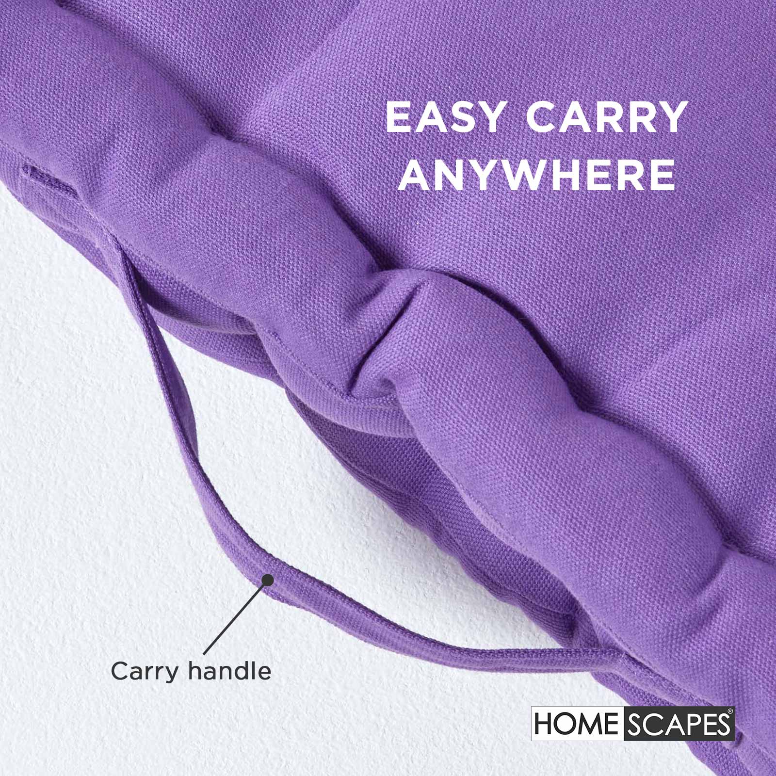 Cotton Plain Floor Cushion | 40cm x 40cm | Purple