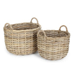 Curved Base Rattan Storage Basket | Set of 2 | Natural