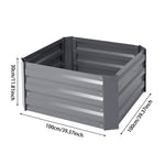 Galvanized Steel Raised Garden Bed Planter Box | Medium | Grey