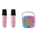 Portable Karaoke Speaker With Two Wireless Microphones And Rgb Lights | Pink