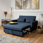 2-seater Pull Out Sofa Bed - Convertible Sleeper Sofa | Blue