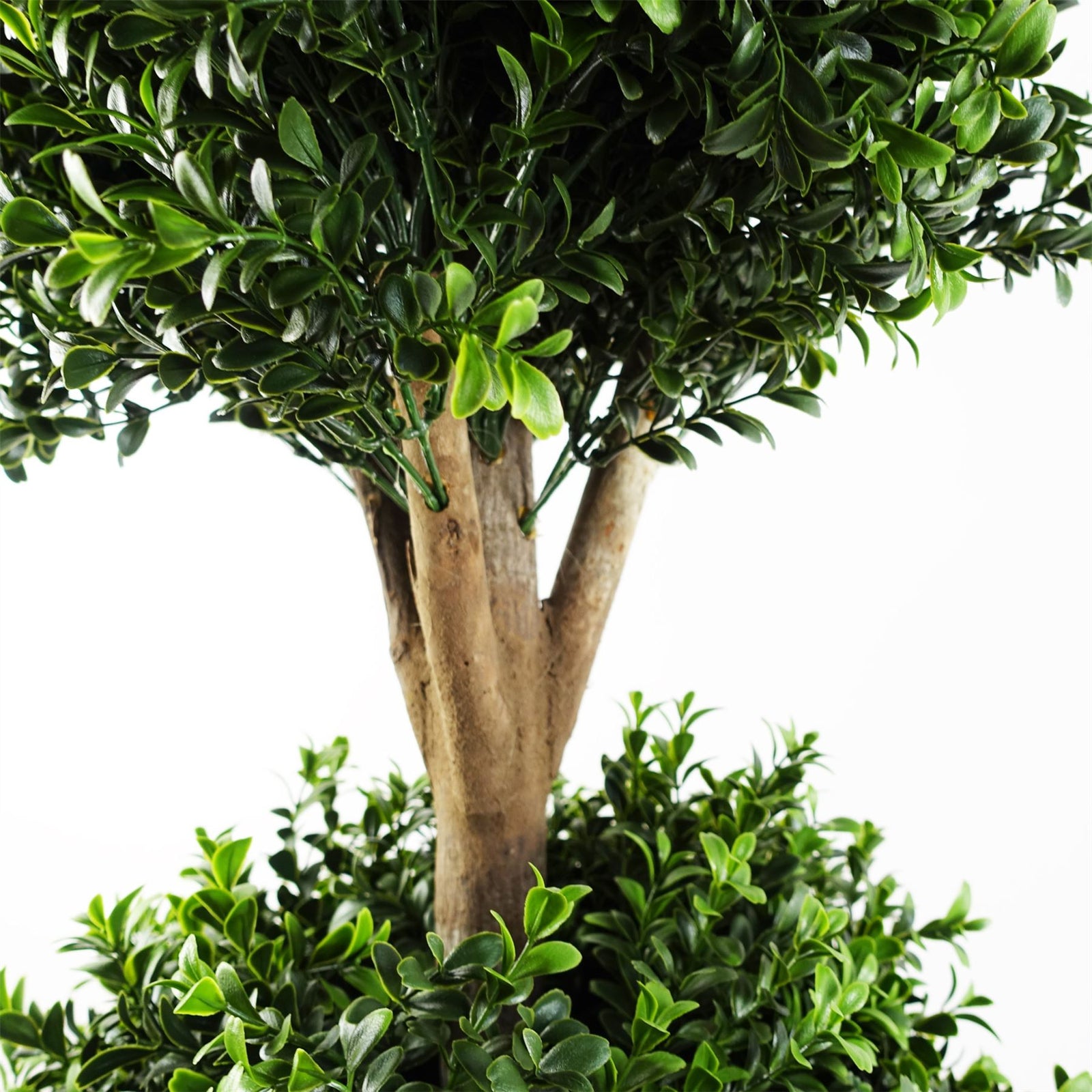 120cm Pair Of Triple Ball Artificial Tree Uv Resistant Outdoor Topiary