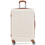 Large 30" Hard Shell Check In Suitcase 8 Spinner Wheels Hold Luggage | Large | Cream