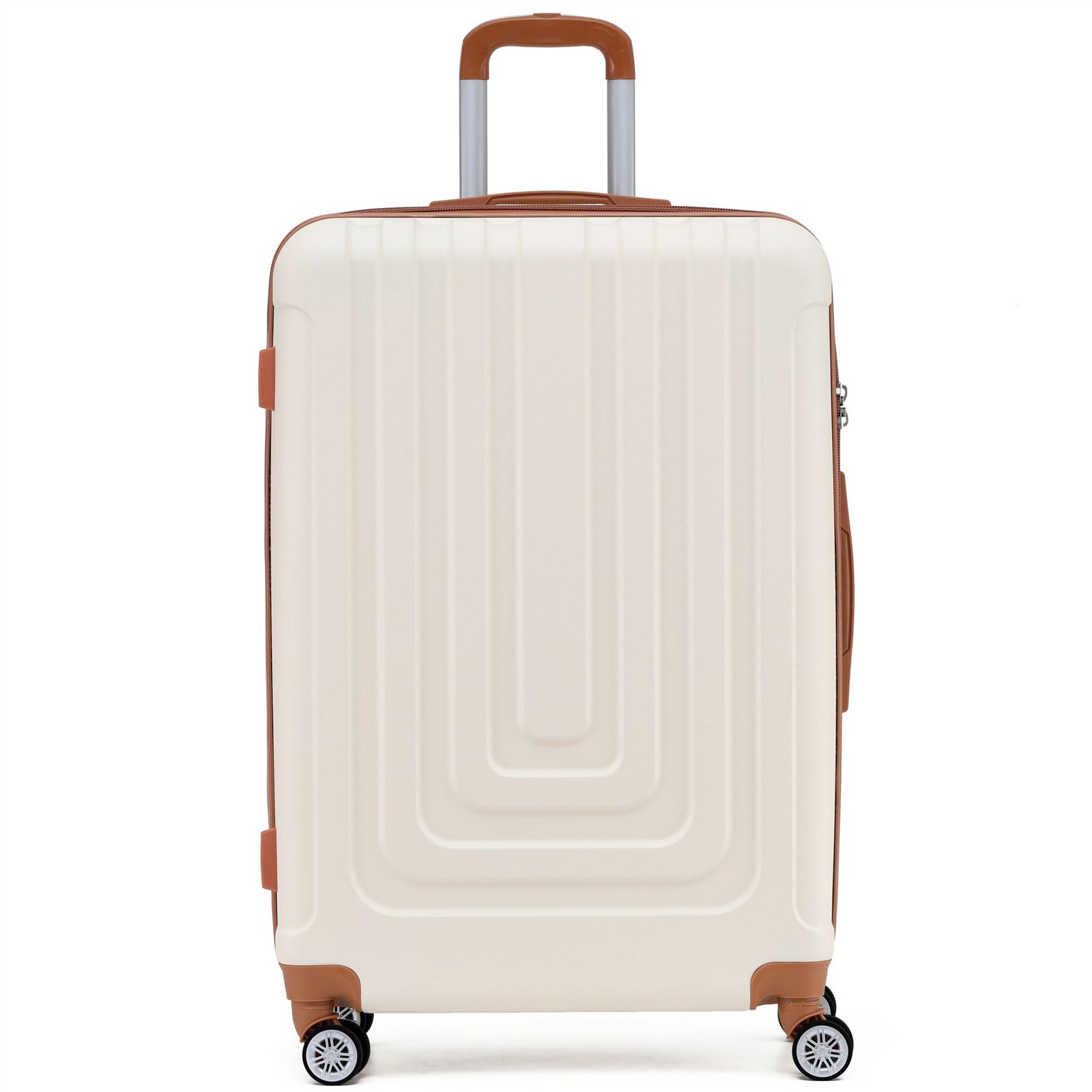 Large 30" Hard Shell Check In Suitcase 8 Spinner Wheels Hold Luggage | Large | Cream