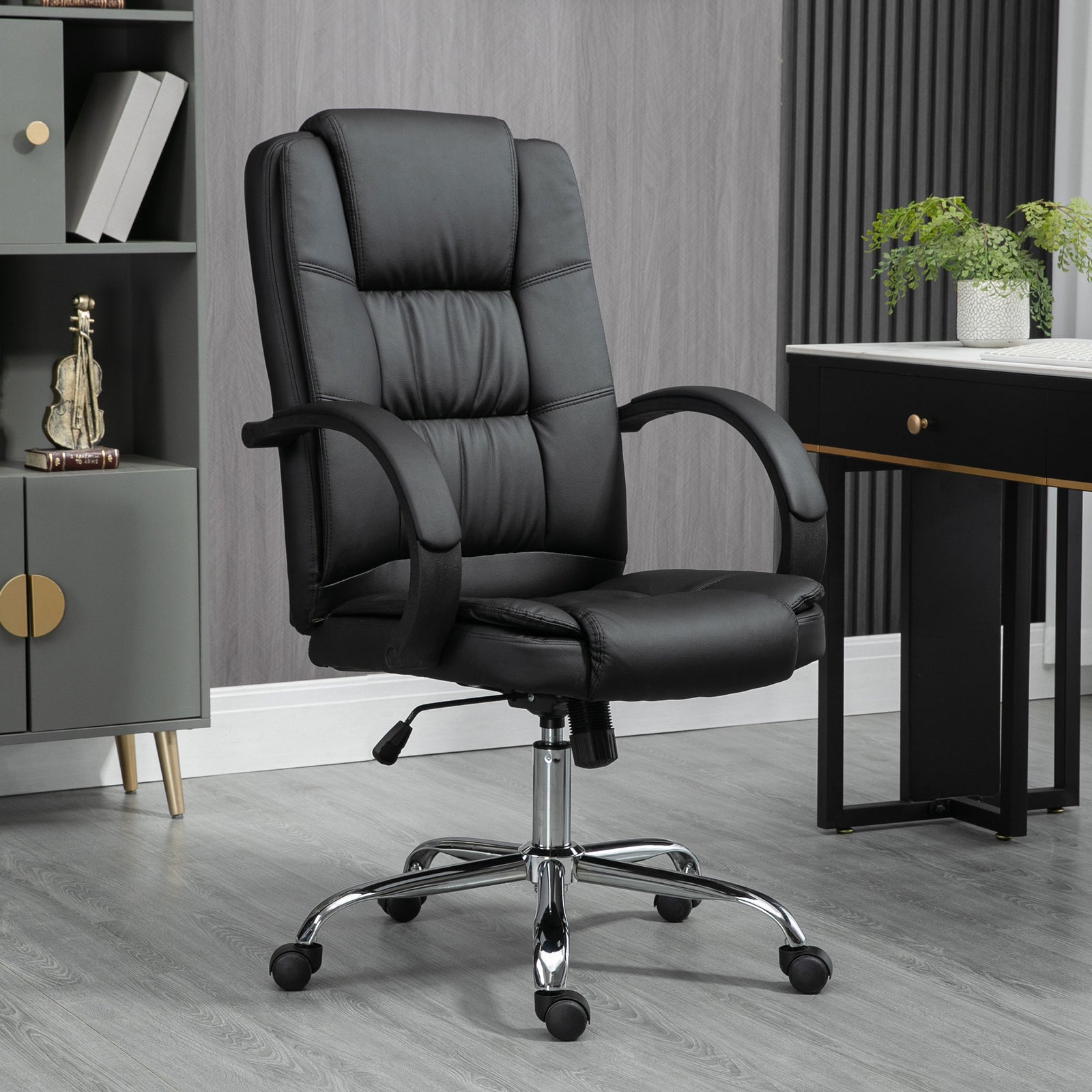 Pu Leather High Back Executive Chair | Black
