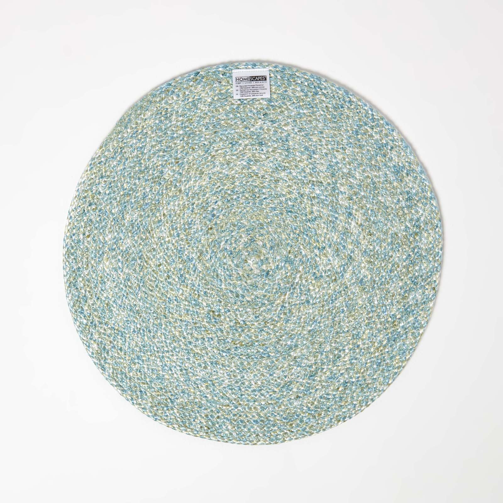 Handwoven Round Placemats Set Of 4 | 40cm | Green