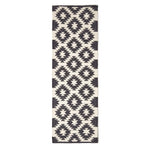 Zurich Handwoven Black And White Cotton Geometric Kilim Rug | 200cm | Black & White