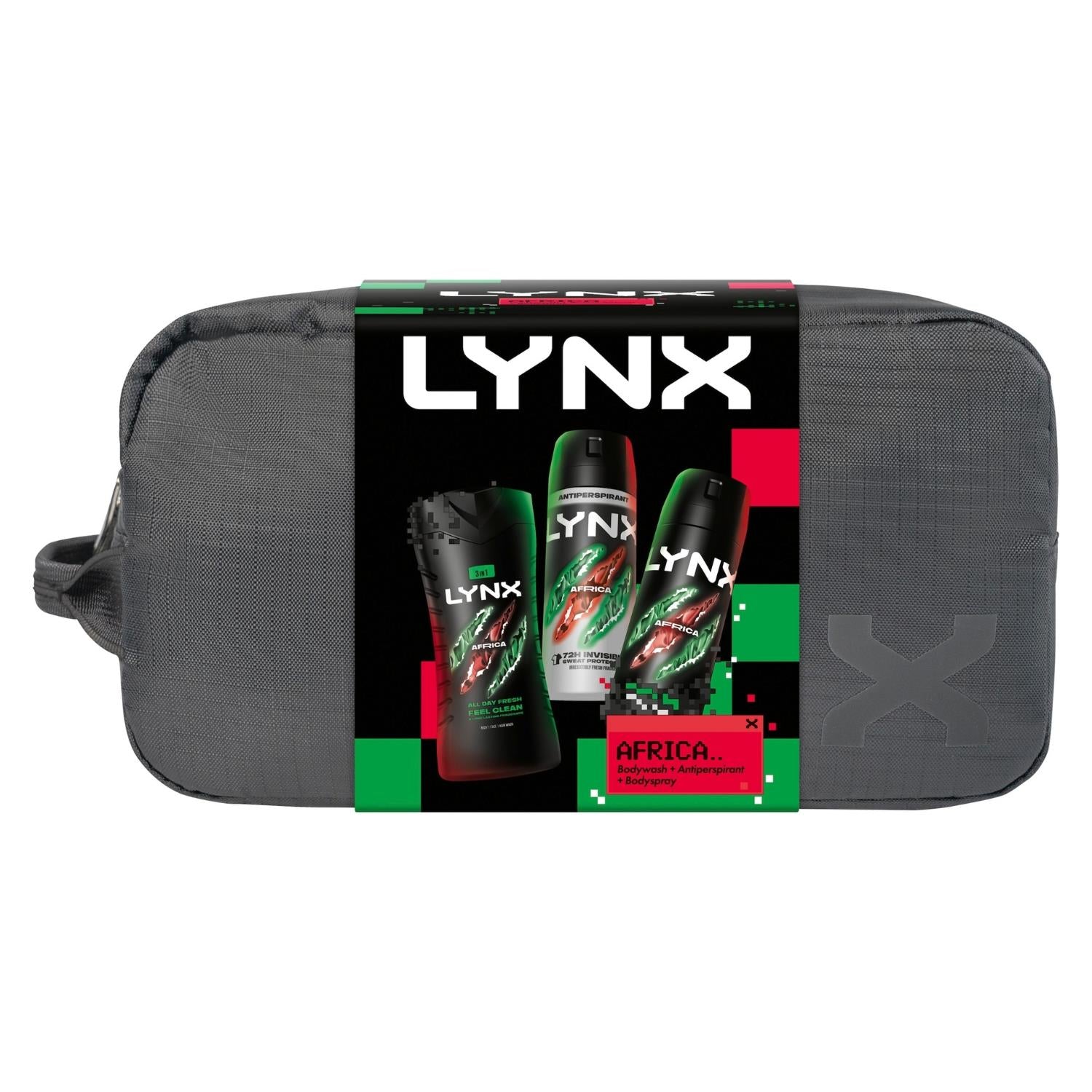 Africa Washbag Gift Set For Him With Body Wash And Antiperspirant | Set of 3