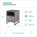Herringbone Side Table - Grey