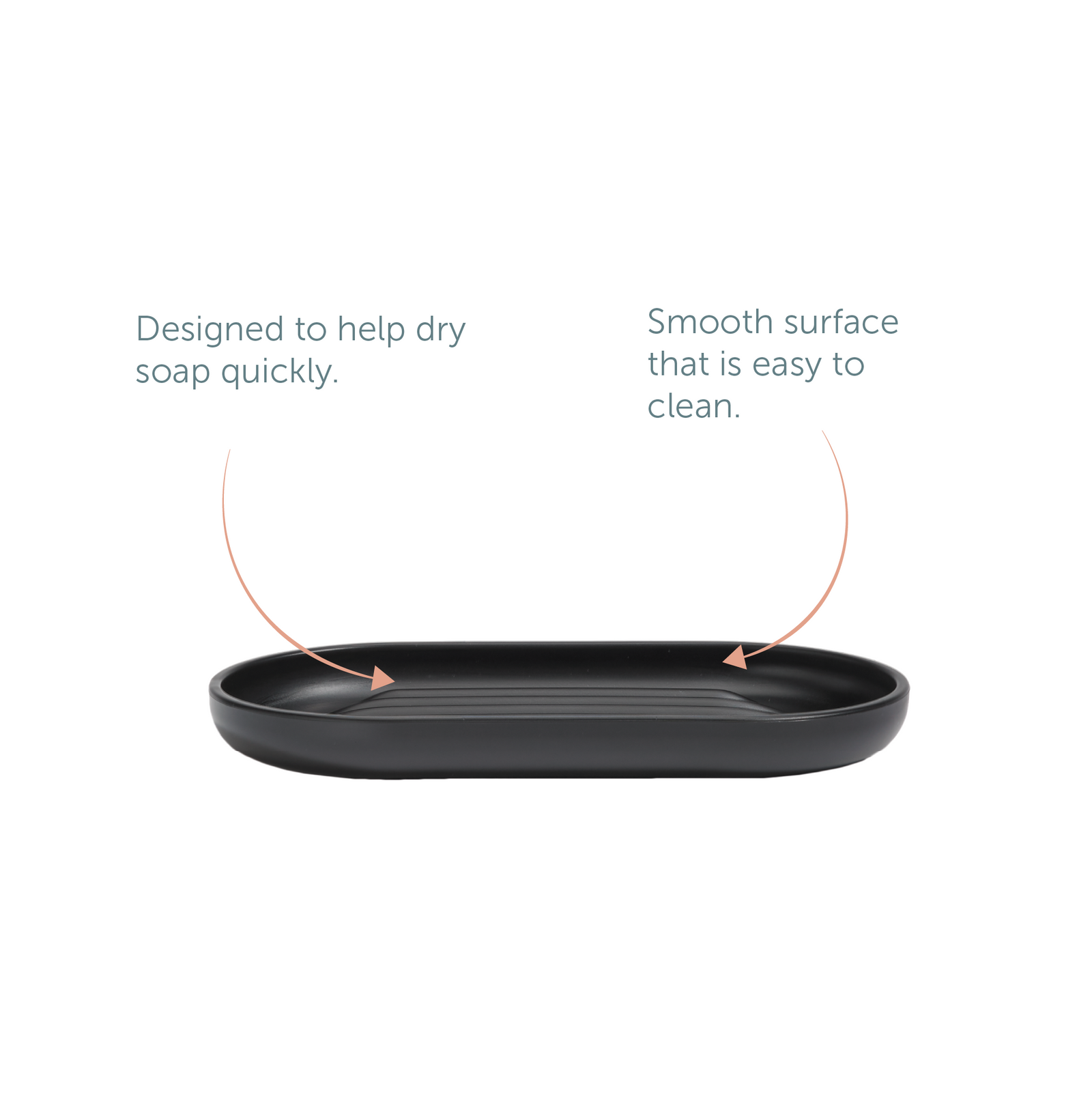 Recycled Soap Dish - Designed to help dry soap quickly - Easy to clean - Made in the UK | Graphite Black