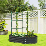 5 X 3 X 6ft Galvanised Raised Garden Bed With Trellis | Dark Grey