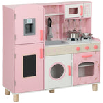 Aiyaplay Play Kitchen Kids Kitchen Set With Lights And Sounds - Pink