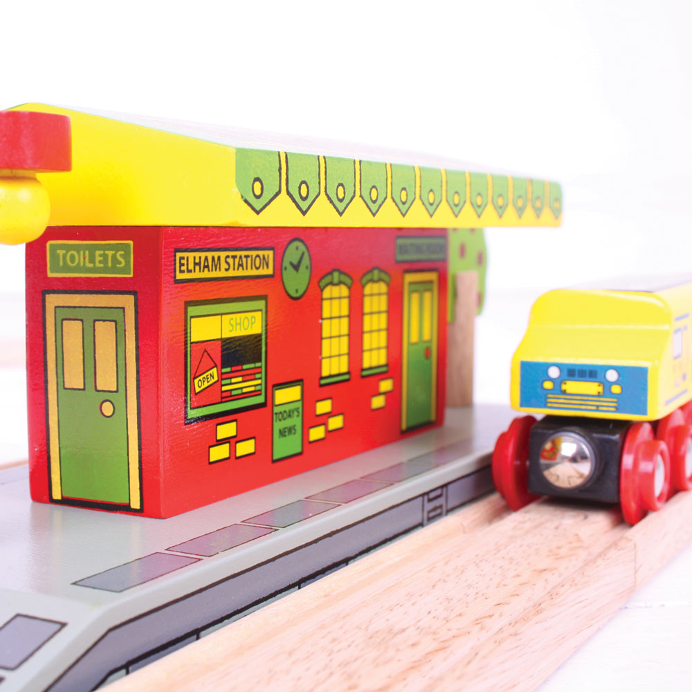 Village Station for Wooden Train Sets