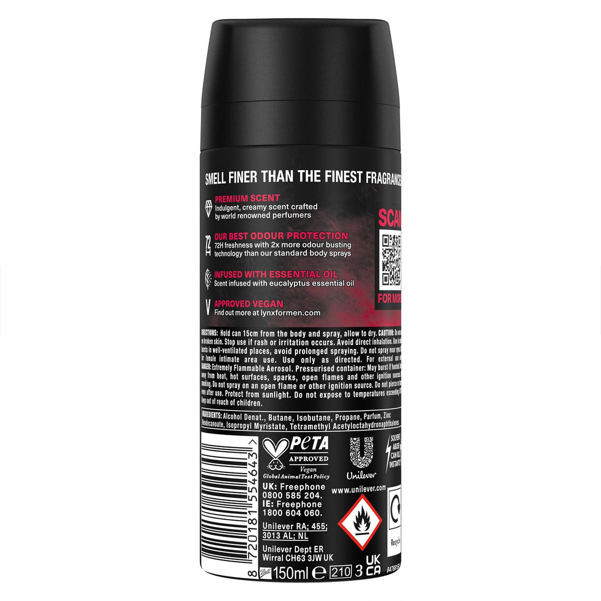 Men Deodorant Body Spray Cherry Spritz With 72hrs Freshness 150ml, 6 Pack | Set of 6