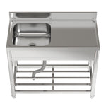 100cm W X 50cm D X 90cm H Stainless Steel One Compartment Commercial Sink With Right Drainboard