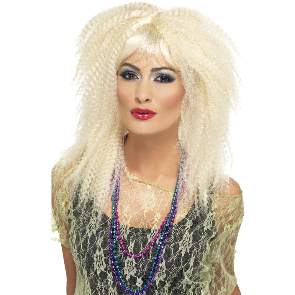 80s Trademark Crimp Wig, Blonde