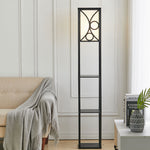 Breeins Floor Lamp Wood Standing With Storage Shelf